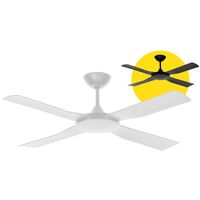 DC Ceiling Fan 48" Black 4 Blade with LED Light | Energy Efficient & Quiet Operation | Durable ABS by Fantech