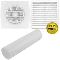 150mm Wall Exhaust Fan Kit | Includes Wall Tube & Grilles | Efficient Air Exhaust by Fantech