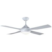 48" Ceiling Fan with LED Light | 4 Easy Fix Blades | Energy Efficient Design | White by Fantech
