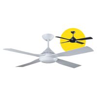 52 Inch Ceiling Fan Black with 4 Easy Fix Blades | Indoor & Outdoor Use | Energy Efficient by Fantech
