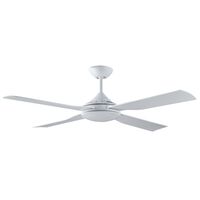 Ceiling Fan 52" White with 4 Easy Fix Blades & LED Light | Energy Efficient | Indoor & Outdoor Use by Fantech