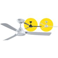 Ceiling Fan 48" White 3 Blade with Light | Energy Efficient | ABS Plastic by Fantech