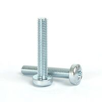 Pozi Round Head Metal Thread Zinc Screw 5/32" x 3" | Corrosion Resistant | 100 Screws per Bag by Tuff