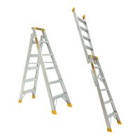 Dual Purpose Aluminium Ladder | 1.8-3.3m Adjustable Height | 180kg Load Capacity | Heavy Duty by Gorilla Hartman