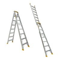 Dual Purpose Aluminium Ladder | 2.4-4.5m Adjustable Height | 180kg Load Capacity | Heavy Duty by Gorilla Hartman