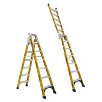 Dual Purpose Ladder 2.1-3.9m | Fibreglass Construction | 180kg Load Capacity | Heavy Duty Design by Gorilla Hartman