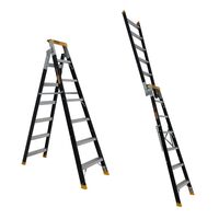 Dual Purpose Ladder 7 Step | 2.05 - 3.74m Reach | 150kg Load Capacity | Pro-Lite Fibreglass by Gorilla Hartman