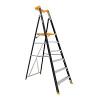 Platform Ladder 6 Step | 1.74m Height | 150kg Load Capacity | Fibreglass with Tool Organiser by Gorilla Hartman