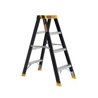 Double Sided A-Frame Ladder 4 Step | 1.15m Height | 150kg Load Capacity | Pro-Lite Fibreglass by Gorilla Hartman