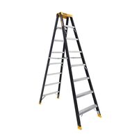 Double Sided A-Frame Ladder 8 Step | 2.35m Height | 150kg Load Capacity | Pro-Lite Fibreglass by Gorilla Hartman