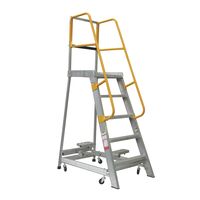 Order Picking Ladder 1.5m Aluminium | 200kg Load Capacity | Patented Mechanism | Large Platform by Gorilla Hartman