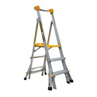 Adjustable Height Platform Ladder 0.9m-1.2m | Heavy Duty Aluminium | 180kg Load Capacity | Handrail by Gorilla Hartman