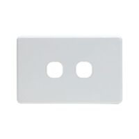 Grid Plate 2 Gang - White