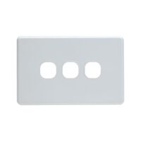 Grid Plate 3 Gang - White