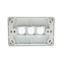 Grid Plate 3 Gang - White