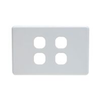 Grid Plate 4 Gang - White