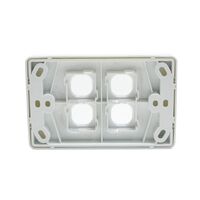 Grid Plate 4 Gang - White