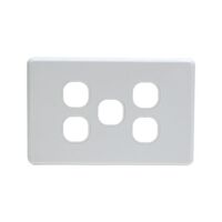 Grid Plate 5 Gang - White