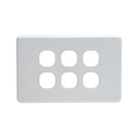Grid Plate 6 Gang - White