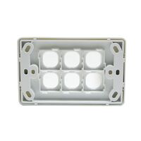 Grid Plate 6 Gang - White