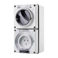 3 Pin Flat Industrial Switch & Socket 15A