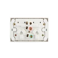 AVOL Power Point 2 Gang Double Pole | Left 10A, Right 15A | 250VAC | White | Horizontal