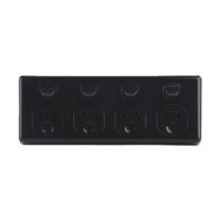 AVOL Power Point 4 Gang Double Pole | 250VAC 10A | Black | Horizontal