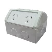 IP53 Weather Protected Double Power Point with Extra Switch 10A