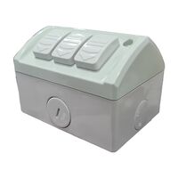 IP53 Weather Protected Double Power Point with Extra Switch 10A