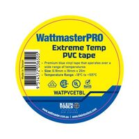 Insulation Tape PVC Extreme Temperature -18 to +105°C Width 18mm x Length 20m x Thickness 0.18mm Blue