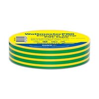 Insulation Tape PVC Extreme Temperature -18 to +105°C Width 18mm x Length 20m x Thickness 0.18mm Green/Yellow