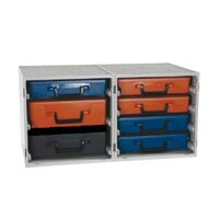 RolaCase Dual Enclosed Cabinets 7x Drawers And 7 Cases Assembled