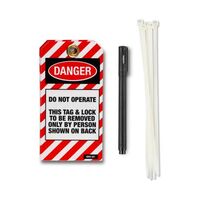 Lockout Tag (Equipment Locked Out) Red & White W/Pen 5 Pack