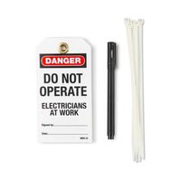 Lockout Tag (Do Not Operate Electrician At Work) W/Pen 5 Pack