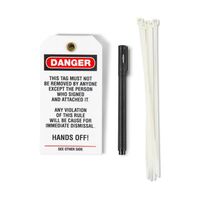 Lockout Tag (Equipment Locked Out) Black & White W/Pen 5 Pack
