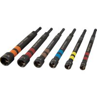 Hollow Magnetic Colour-Coded Ratcheting Power Nut Drivers, 6-Piece