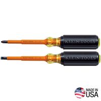 Screwdriver Set, 1000V Insulated Slotted and Phillips, 2-Piece
