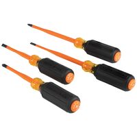 Screwdriver Set, Slim-Tip Insulated Phillips, Cabinet, Square, 4-Piece