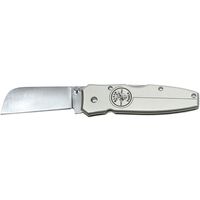 Lightweight Lockback Knife, 6.4 cm Coping Blade, Silver Handle