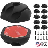 Self-Adhesive Cable Mounting Clips, 3-Slot (10-Pack)
