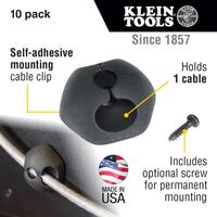 Self-Adhesive Cable Mounting Clips, 1-Slot (10-Pack)