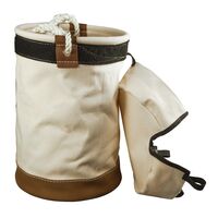 Leather-Bottomed Bucket with Top