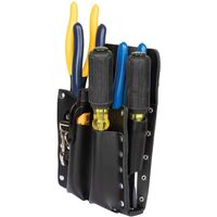 Leather Tool Pouch with Knife Snap - 5-Pocket