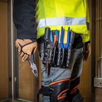 Leather Tool Pouch with Knife Snap - 5-Pocket