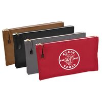 Zippered Bags, Canvas Tool Pouches Brown/Black/Grey/Red, 4-Pack