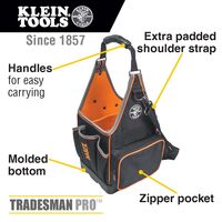 Tool Bag, Tradesman Pro™ Tool Tote, 20 Pockets, 22.2 cm