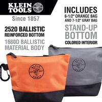 Zippered Bag, Stand-Up Tool Pouch, 2-Pack