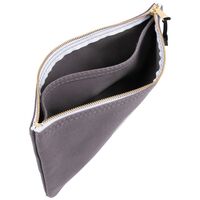 Zipper Bag with Divider, Canvas Tool Pouch, 17.8 cm, Gray