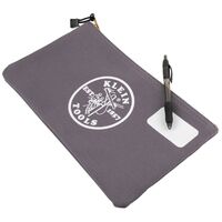 Zipper Bag with Divider, Canvas Tool Pouch, 17.8 cm, Gray