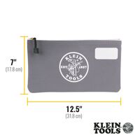 Zipper Bag with Divider, Canvas Tool Pouch, 17.8 cm, Gray